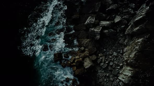 Rocky Coast at Night