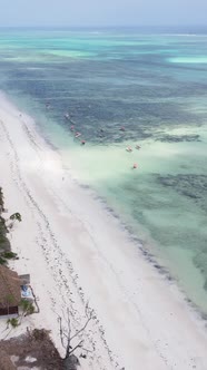 Vertical Video of the Ocean Near the Coast of Zanzibar Tanzania