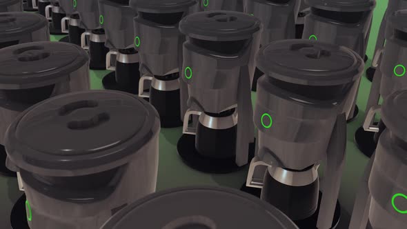 A Lot Of Filter Coffee Machines In A Row Hd