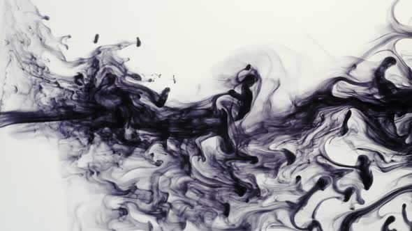 Ink squirting in water