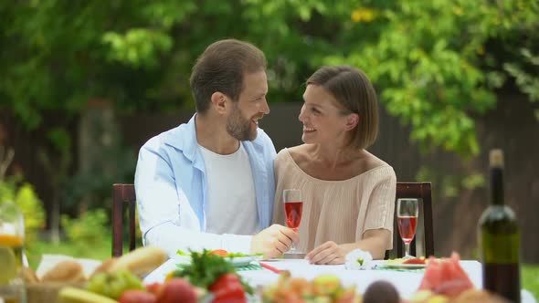 Middle-Aged Couple Celebrating Anniversary, Remembering Youth and Dating Time