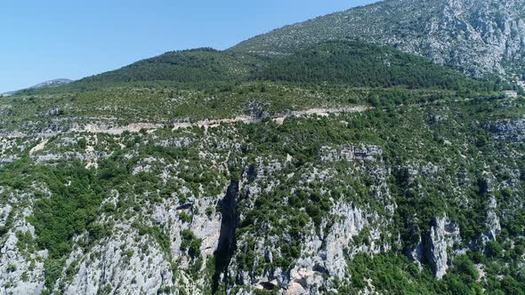 The Verdon Gorges in the Verdon Regional Natural Park in France from the sky