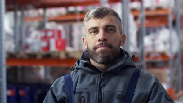 Male Warehouse Worker Posing