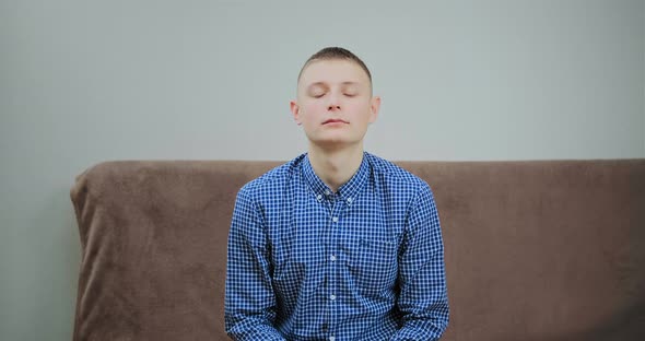 Depressed Freelancer Listens To Employer Via Video Call