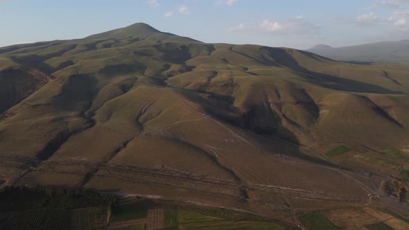 Flying over the mountain with the drone