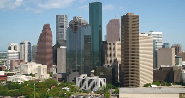 Aerial of the downtown Houston