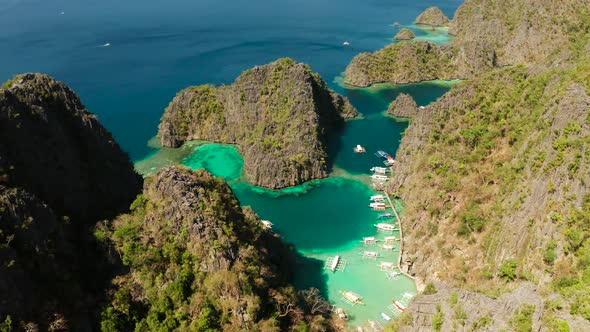 Seascape with Lagoons and Turquoise Water