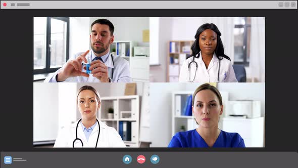 Doctors Having Video Call or Meeting Online