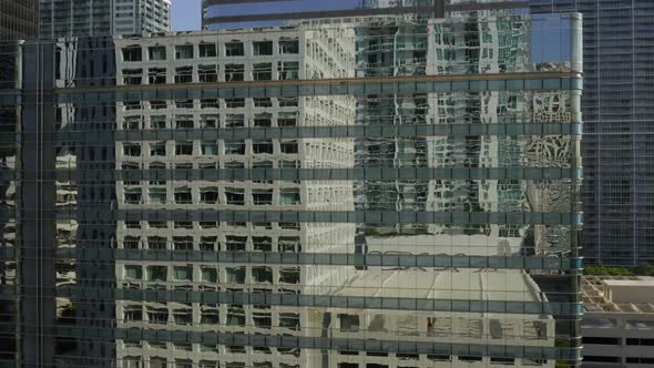  Aerial of Business Building Reflection in Modern Skyscraper Building in Miami alt