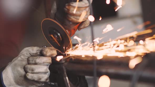 Man Works Circular Saw