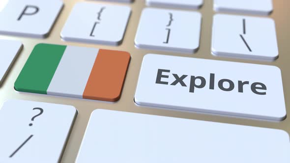 EXPLORE Word and Flag of the Republic of Ireland on the Keyboard