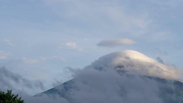 Clouds Moving On Mountain Peak