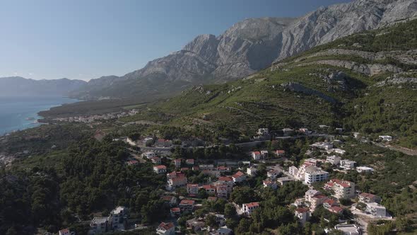 Aerial View of the Sea Coast Near Krvavica Croatia Makarska Riviera 2021