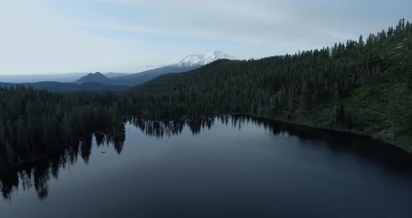 Drone video of Castle Lake, Mount Shasta, Shasta-Trinity, California, USA