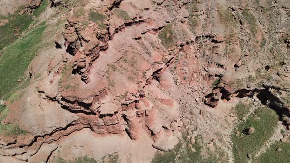 aerial red fairy chimneys