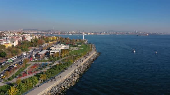 Istanbul Turkey View of the Lifeguard Lighthouse Located in the Emin n District of Istanbul Turkey