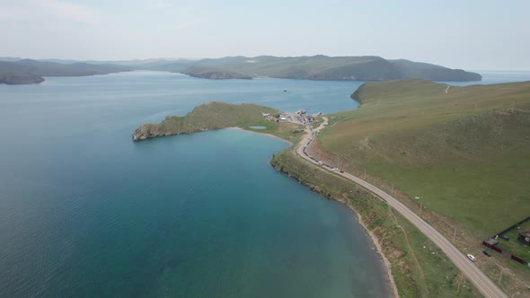 A Ferry From the East Coast to Olkhon Island Khuzhir at Sunrise