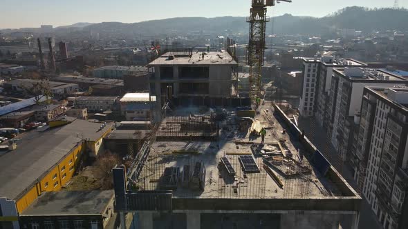 Aerial View of Construction Site