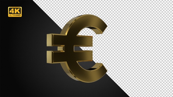 Golden Rotating Euro Symbol - 4K