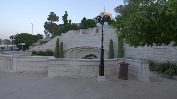 The architectural structure in Baha'i Gardens