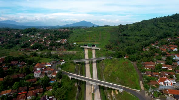 Aerial view of Cisumdawu Twin Tunnel Bandung City