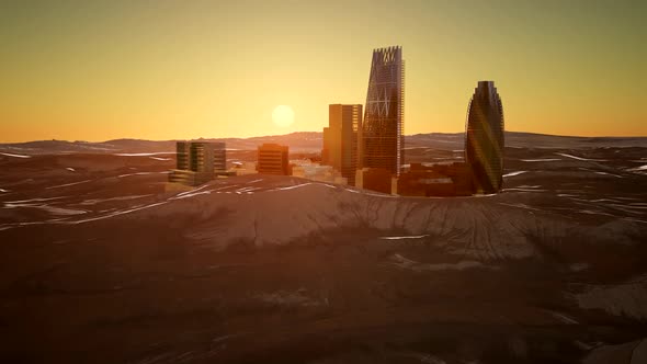 City Skyscrapes in Desert