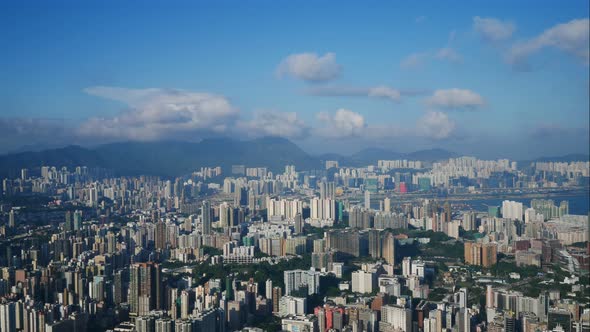 Beautiful building and architecture around Hong kong city skyline