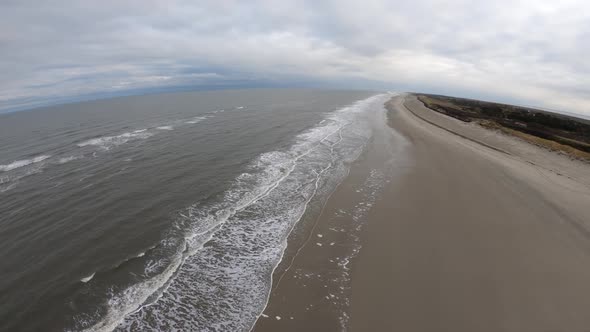 Drone above the waves