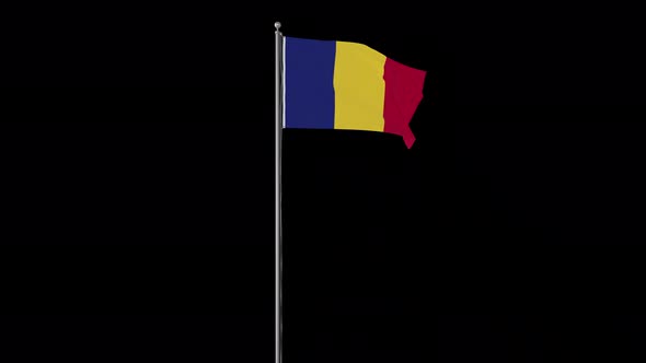 Romania Flag Pole Loops With Alpha