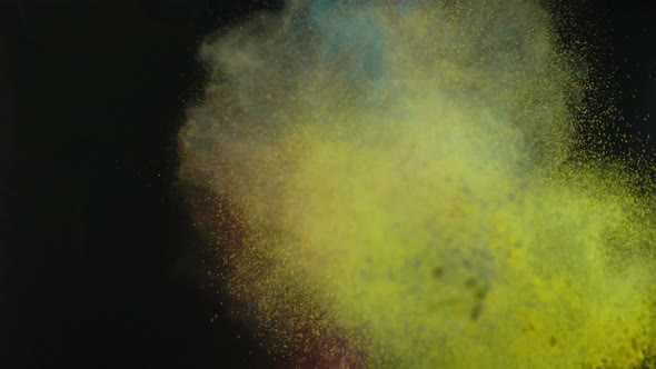 Heap Of Colored Paints Exploding