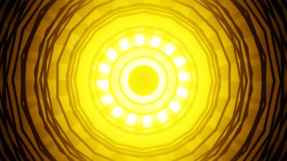 Gold yellow circle light glowing looped animation.