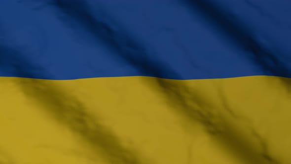 Ukrainian flag waving in the wind.