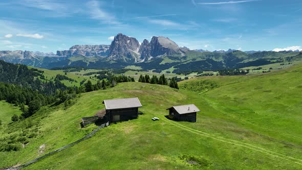 Beautiful summer day in the Dolomites mountains