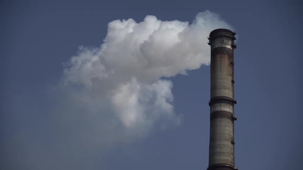 Smoke Comes From the Chimney. Air Pollution. Ecology. Kyiv. Ukraine.