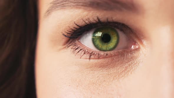 woman's eye looking at the camera close-up