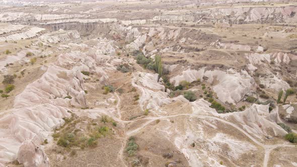 Cappadocia Landscape Aerial View. Turkey. Goreme National Park