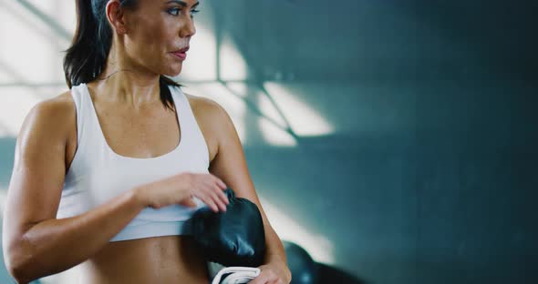 Woman Boxing in the Gym