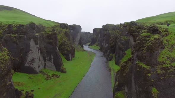 Unique Landscape of Fjadrargljufur in Iceland