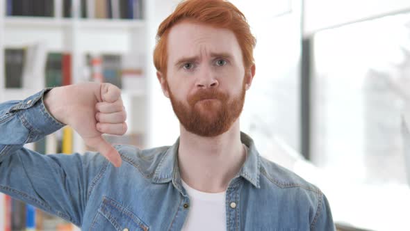 Thumbs Down By Casual Redhead Man