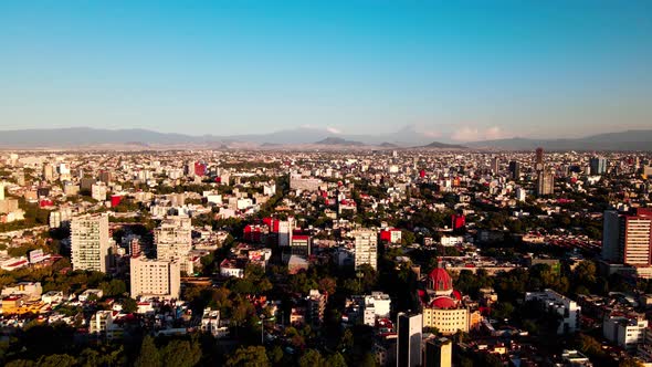 Mexico city volcanos seen from Chapultepec forest