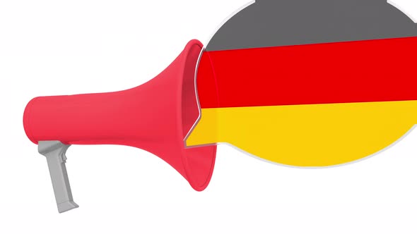 Loudspeaker and Flag of Gemany on the Speech Bubble