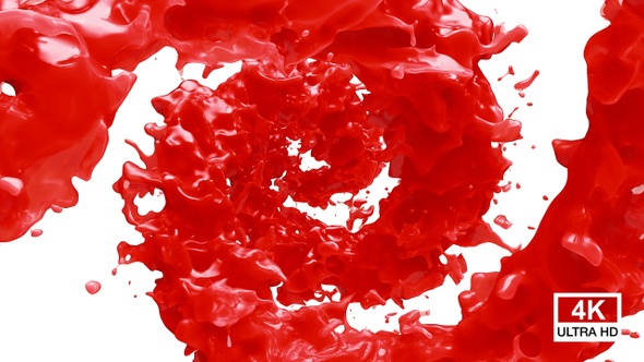 Spinning Twisted Red Paint Splash 4K alt