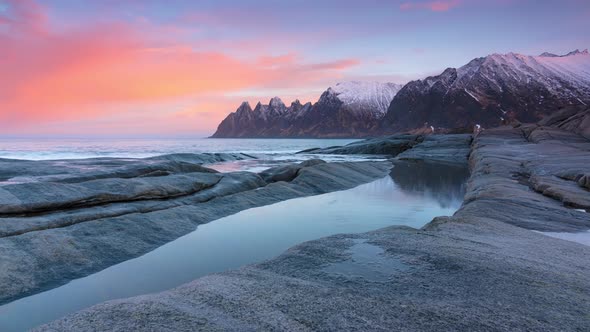 Morning on the Stony Beach of Norway