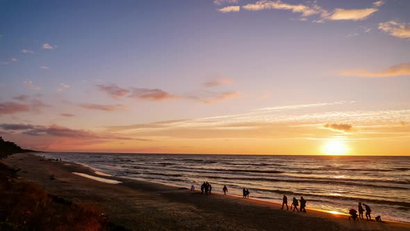 Sunset on Beach Time Lapse