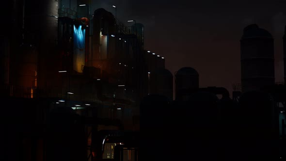Petrochemical Industry Factory at Night alt