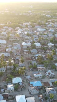 Zanzibar Tanzania  Aerial View of Houses Near the Coast Vertical Video