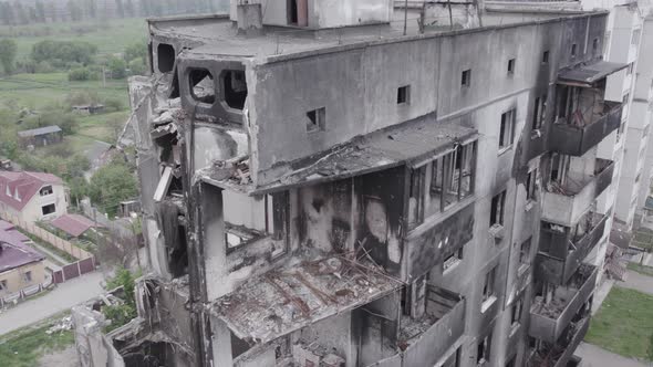 Residential Building Destroyed By the War in Ukraine Borodyanka Bucha District