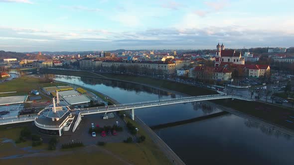 Aerial view of the downtown of Vilnius, Lithuania