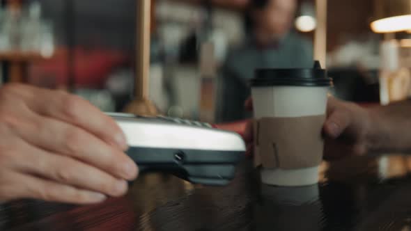 Customer Making Wireless or Contactless Payment Using Credit Card Nfc