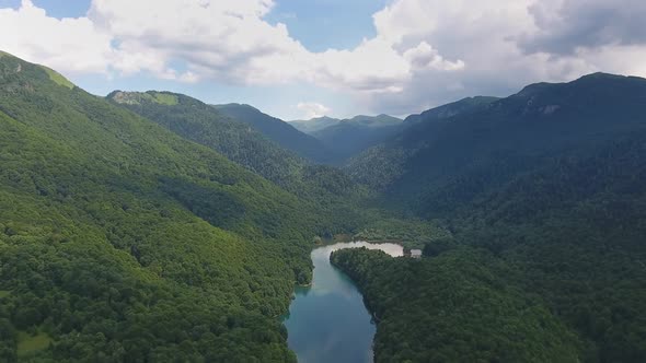 Aerial View on Lake Biograd in Montenegro